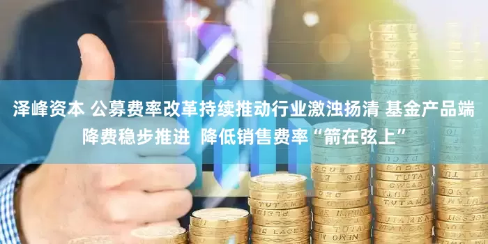 泽峰资本 公募费率改革持续推动行业激浊扬清 基金产品端降费稳步推进  降低销售费率“箭在弦上”