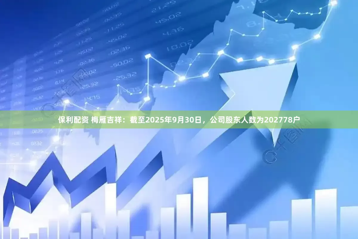 保利配资 梅雁吉祥：截至2025年9月30日，公司股东人数为202778户